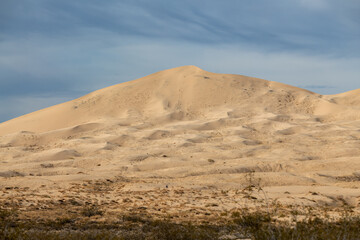 Fototapeta na wymiar Landscape views from the Mojave Desert, California, United States of America with Kelso Dunes. 
