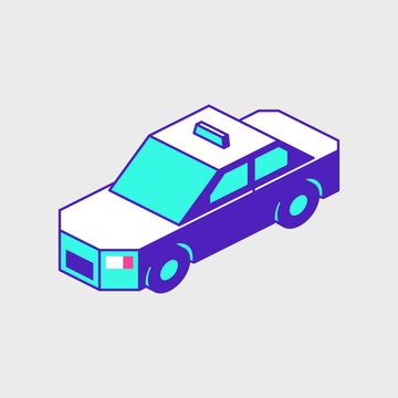 recommend clip art: Taxi cab car isometric vector icon illustration
