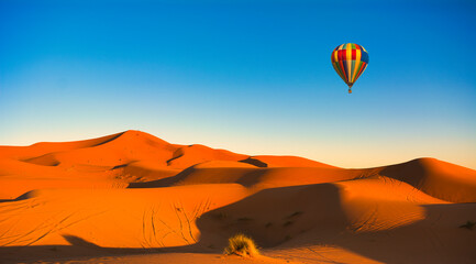 サハラ砂漠上空を漂うバルーン