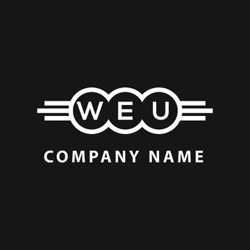 WEU letter logo design on black background. WEU  creative initials letter logo concept. WEU letter design.