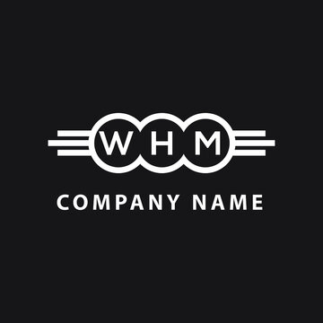 WHM technology letter logo design on black  background. WHM creative initials technology letter logo concept. WHM technology letter design.
