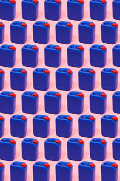 some blue jerry cans