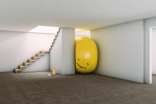 Privacy concept with a yellow balloon