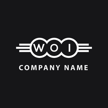 WOI letter logo design on black background. WOI   creative initials letter logo concept. WOI letter design.