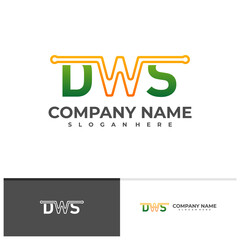 Letter D W S logo vector template, Initial D W S logo design concepts