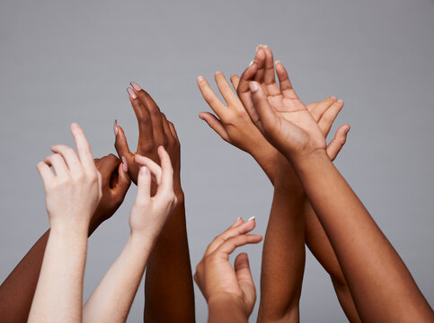 Group Of Diverse Women's Hands Connected Together