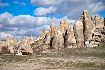 Sunny January day in Cappadocia mountains. Turkey