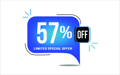 57% off blue balloon. Wholesale buy and sell banner. Limited special offer.