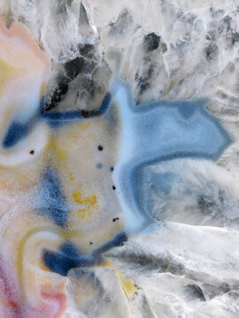Brazilian agate 9 closeup macro interior structure patterns in slice