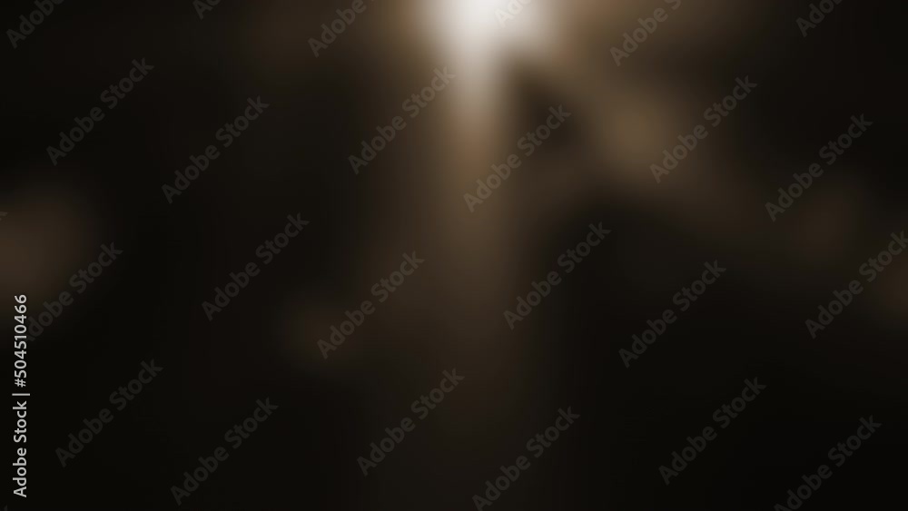 Wall mural abstract loop gold optical flash flare light with shine ring halo around on top center. 4k 3d seamle
