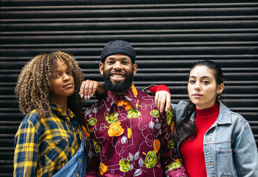 Portrait of mixed friends