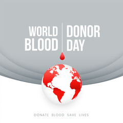 world blood donor day poster with earth design - obrazy, fototapety, plakaty