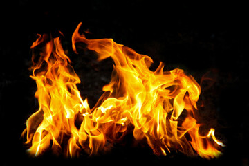 Fototapeta na wymiar Abstract fire flame. Fire flames on black background.