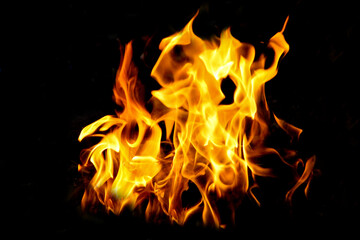 Abstract fire flame. Fire flames on black background.