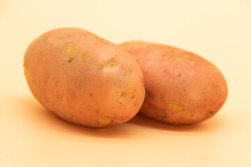 Red potato, isolated on colorful background, clipping path,