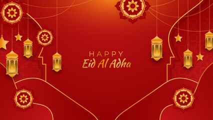 Eid Mubarak islamic vector greeting design with marocco pattern background