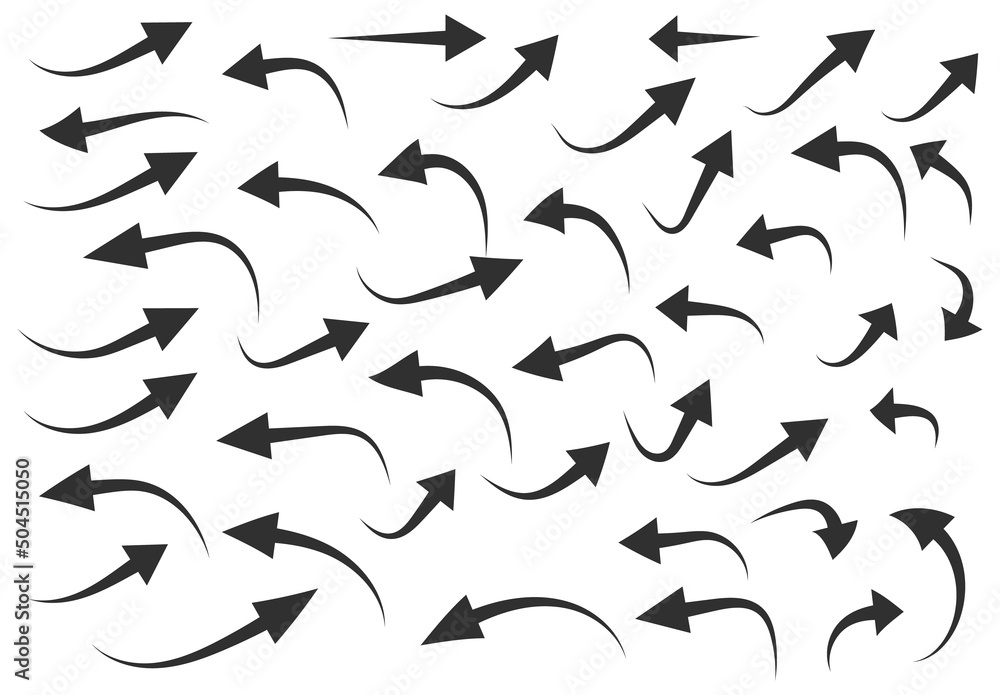 Poster arrow set of black icons. arrow icon. arrow vector collection. arrow. cursor. modern simple arrows. 