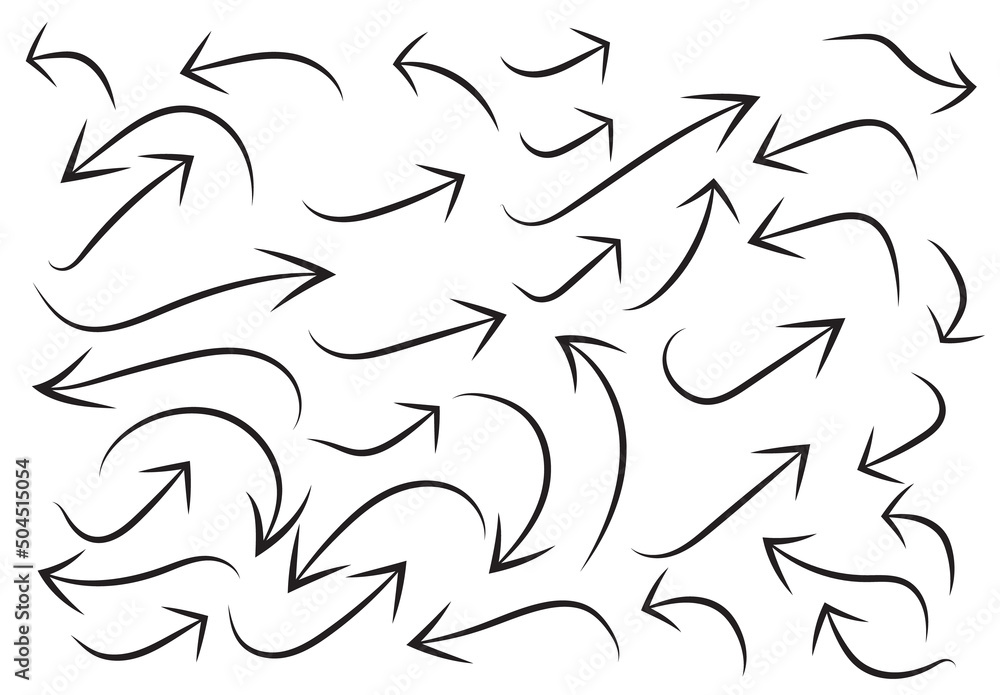 Poster arrow set of black icons. arrow icon. arrow vector collection. arrow. cursor. modern simple arrows. 