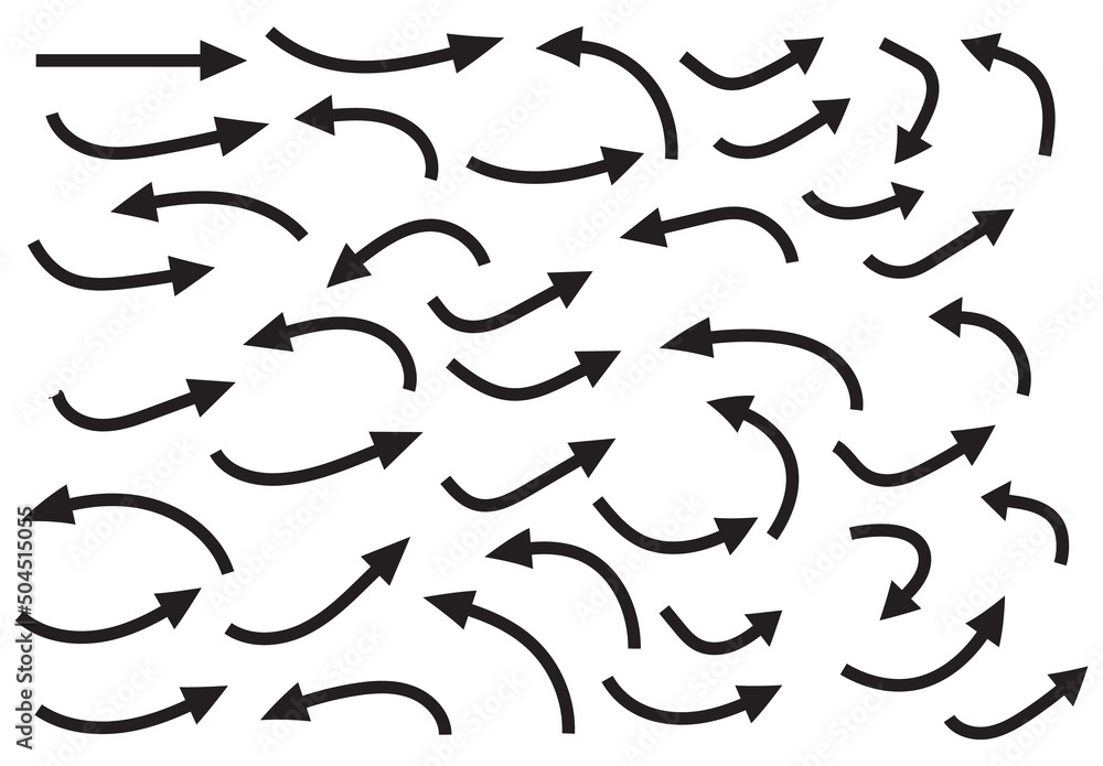 Poster arrow set of black icons. arrow icon. arrow vector collection. arrow. cursor. modern simple arrows. 