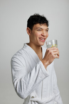 Man drinking refreshing water