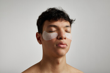 Beauty portrait with eye patches