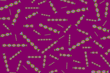 Seamless background of colorful DNA helix 