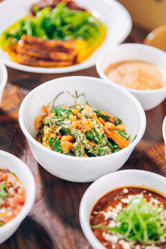 Crispy fried green beans 

