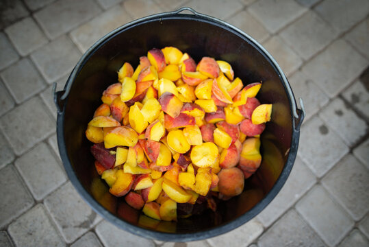 Ripe Sliced Peaches