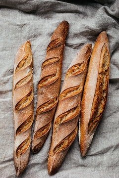 Rustic sourdough baguette