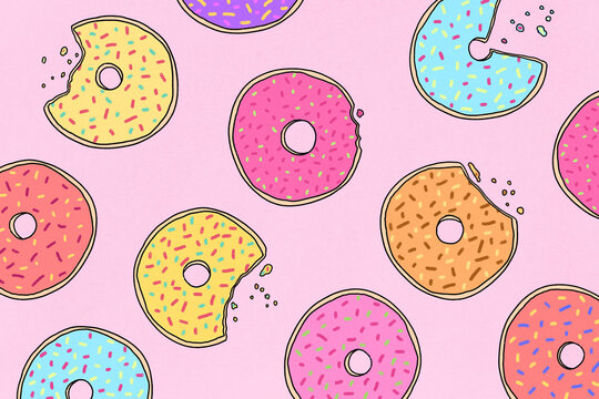 Colorful donuts illustration