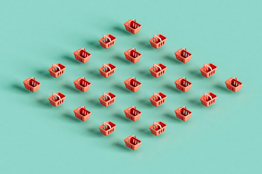 Rhombus from shopping baskets