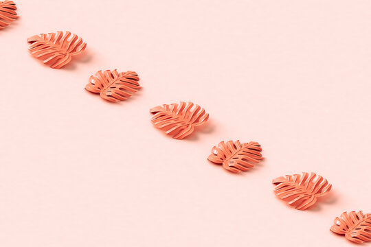 Line of exotic leaves