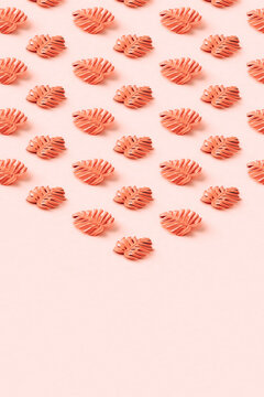 Isometric ornament of monstera leaves