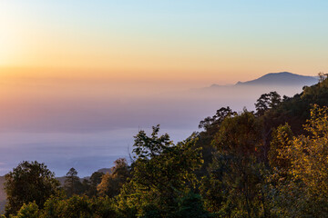 sunset over the mountains