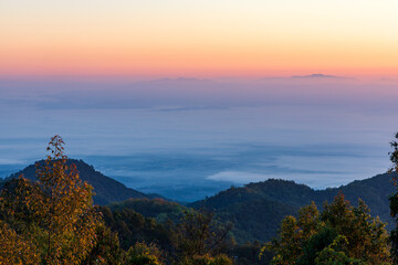 sunrise over the mountains