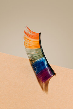 fake eyelash with the colors of the rainbow