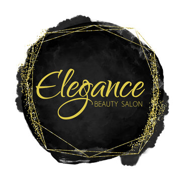 Elegant black and glittery gold logo design