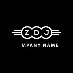 ZDJ letter logo design on black background. ZDJ creative initials letter logo concept. ZDJ letter design.  - obrazy, fototapety, plakaty