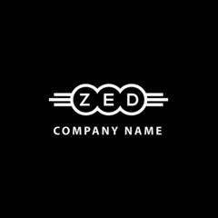 ZED letter logo design on black background. ZED  creative initials letter logo concept. ZED letter design.