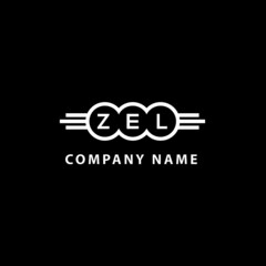ZEL letter logo design on black background. ZEL creative initials letter logo concept. ZEL letter design.  - obrazy, fototapety, plakaty