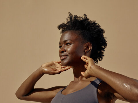 acne skin portrait - scars and flaw - accepting body - sun- daylight