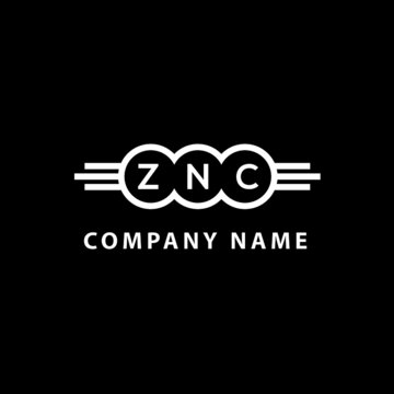 ZNC letter logo design on black background. ZNC  creative initials letter logo concept. ZNC letter design.