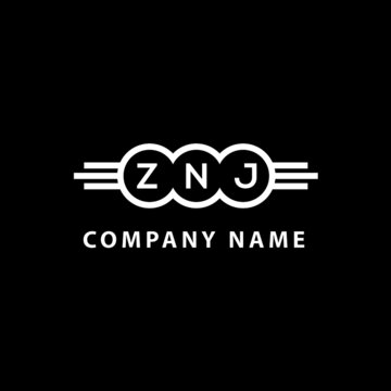 ZNJ letter logo design on black background. ZNJ creative initials letter logo concept. ZNJ letter design. 