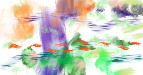 abstract impressionist colorful brushstrokes painting background