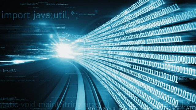 Software development, application programming code and tacit computer coding . Concept of smart digital transformation and technology disruption that changes global trends in new information era .