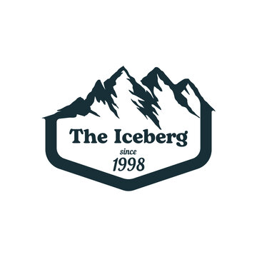 modern iceberg mountain logo silhouette. Alpine or himalaya mountain logo