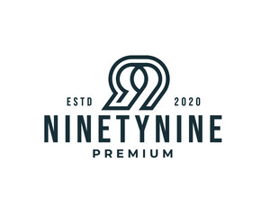 Obraz premium number 99 modern logo design, monogram or initials number of ninety nine