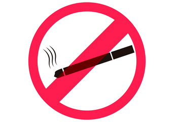 Señal de prohibido fumar en fondo blancol.