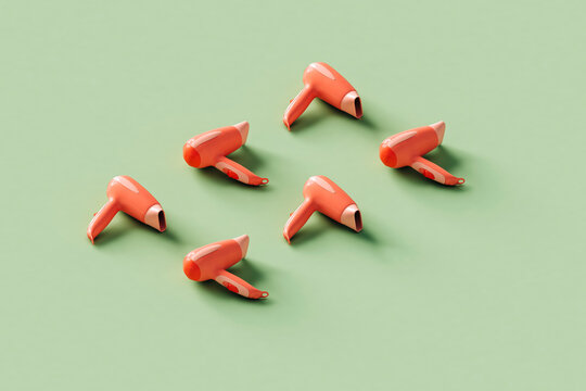 rectangle from pink hairdryer. 3d render illustration