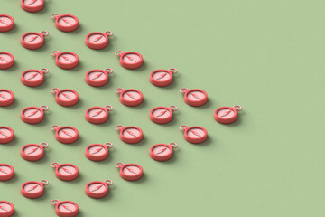 triangles of compasses with copy space